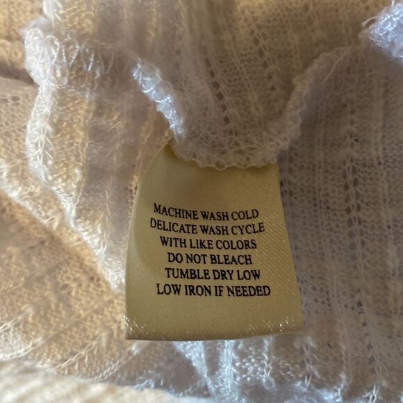 DYLAN White Slub Knit Lightweight Boxy Fit Top-S - Picture 6 of 6